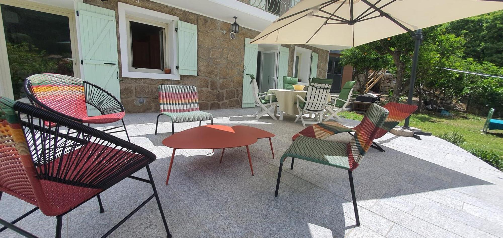 Charmant Appartement En Rez De Jardin Sartène Exterior foto